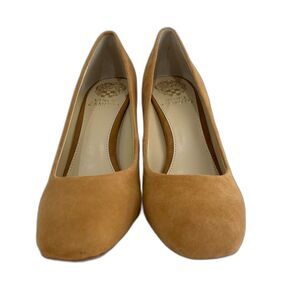 Vince Camuto Shoes Women’s Size 8M Taupe Villona Suede Pump Block High Heel
